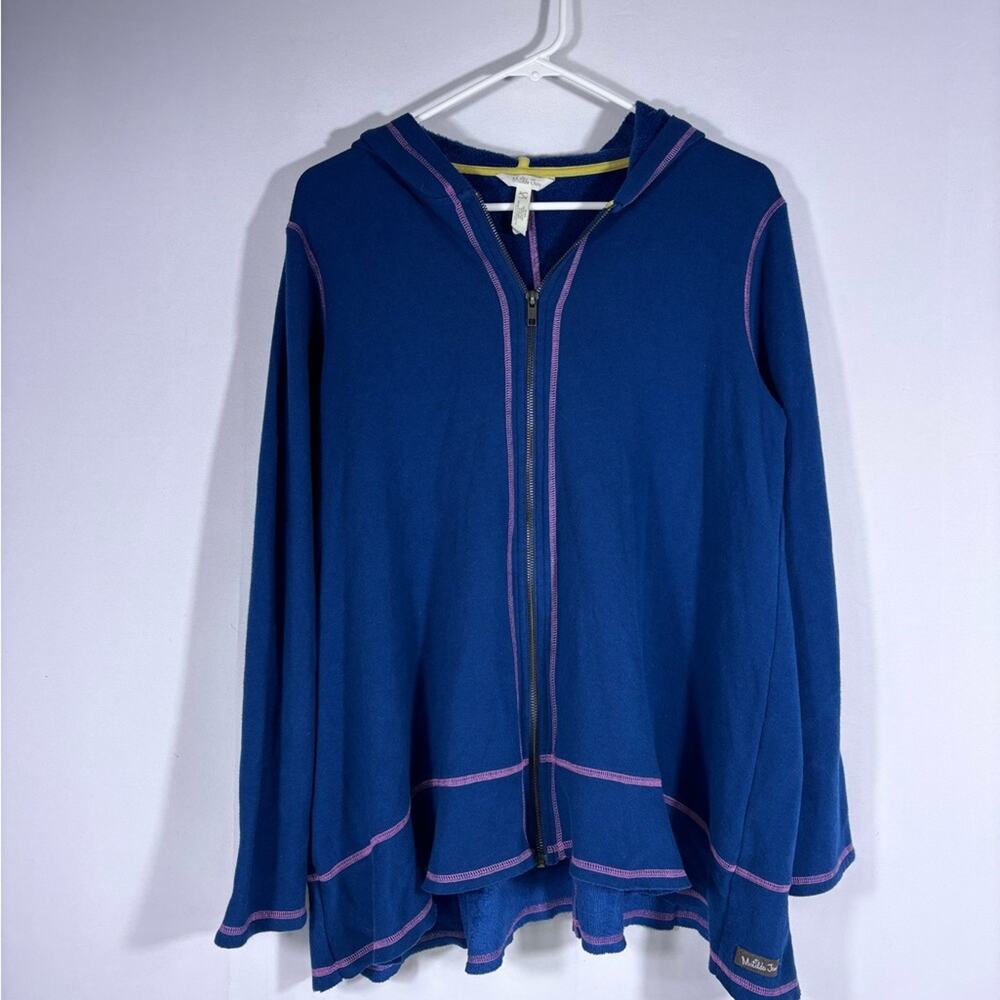 Matilda Jane Super Soft Be Present Vibrant Teal Blue Zip Up Hoodie Large T3
